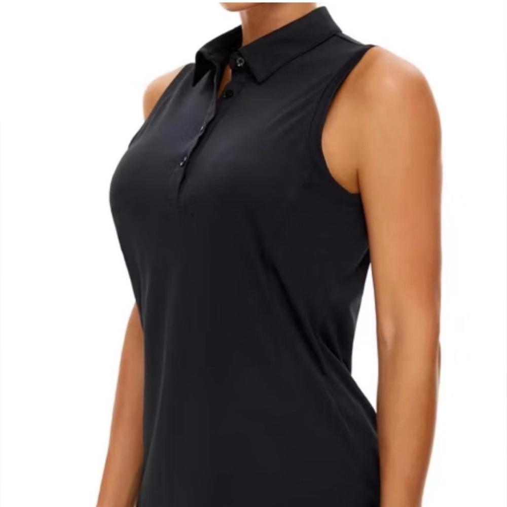 All in motion XXL polo Sleeveless top quick dry moisture wicking Black NWT